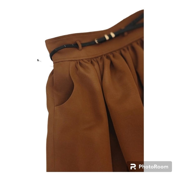 WHIT WOOL FAILLE BELTED MINI WOMEN SKIRT SIZE 0 - Picture 3 of 9